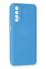 Newface Realme 7 Kılıf Nano içi Kadife Silikon - Mavi - Görsel 2