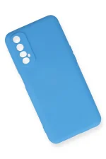 Newface Realme 7 Kılıf Nano içi Kadife Silikon - Mavi - Görsel 3