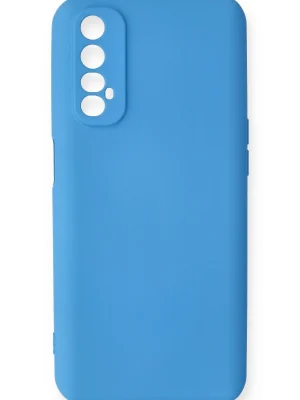 Newface Realme 7 Kılıf Nano içi Kadife Silikon - Mavi