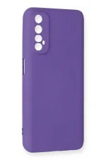 Newface Realme 7 Kılıf Nano içi Kadife Silikon - Mor - Görsel 2