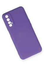 Newface Realme 7 Kılıf Nano içi Kadife Silikon - Mor - Görsel 3