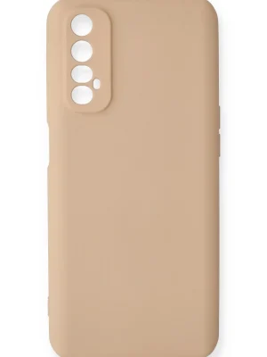 Newface Realme 7 Kılıf Nano içi Kadife Silikon - Pudra