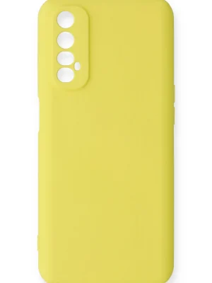 Newface Realme 7 Kılıf Nano içi Kadife Silikon - Sarı