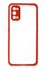 Newface Realme 7 Pro Kılıf Miami Şeffaf Silikon - Kırmızı - Görsel 2