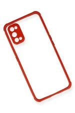 Newface Realme 7 Pro Kılıf Miami Şeffaf Silikon - Kırmızı - Görsel 3