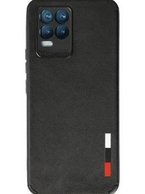 Newface Realme 8 Kılıf Loop Deri Silikon - Siyah