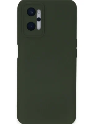 Newface Realme 9i 4G Kılıf Nano içi Kadife Silikon - Koyu Yeşil