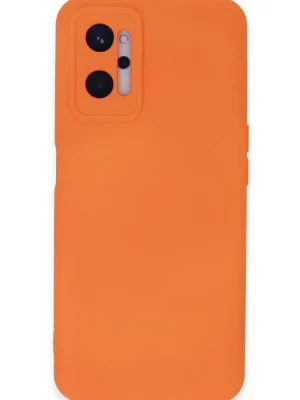 Newface Realme 9i 4G Kılıf Nano içi Kadife Silikon - Turuncu