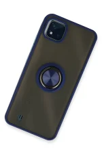 Newface Realme C11 2021 Kılıf Montreal Yüzüklü Silikon Kapak - Lacivert - Görsel 2
