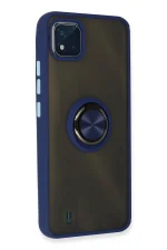 Newface Realme C11 2021 Kılıf Montreal Yüzüklü Silikon Kapak - Lacivert - Görsel 3