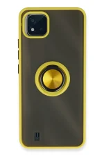 Newface Realme C11 2021 Kılıf Montreal Yüzüklü Silikon Kapak - Sarı