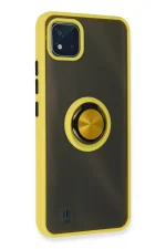 Newface Realme C11 2021 Kılıf Montreal Yüzüklü Silikon Kapak - Sarı - Görsel 3