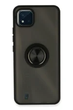 Newface Realme C11 2021 Kılıf Montreal Yüzüklü Silikon Kapak - Siyah