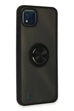 Newface Realme C11 2021 Kılıf Montreal Yüzüklü Silikon Kapak - Siyah - Görsel 3