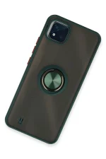 Newface Realme C11 2021 Kılıf Montreal Yüzüklü Silikon Kapak - Yeşil - Görsel 2