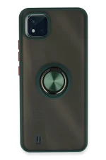 Newface Realme C11 2021 Kılıf Montreal Yüzüklü Silikon Kapak - Yeşil