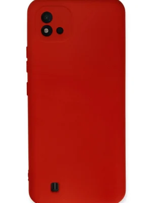 Newface Realme C11 2021 Kılıf Nano içi Kadife Silikon - Kırmızı