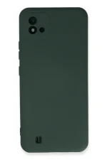 Newface Realme C11 2021 Kılıf Nano içi Kadife Silikon - Koyu Yeşil