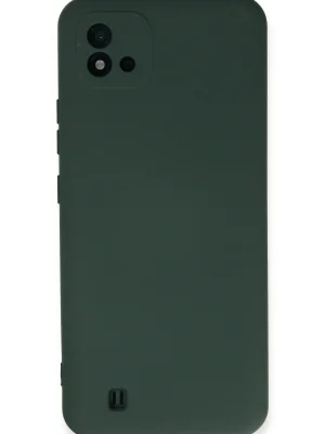 Newface Realme C11 2021 Kılıf Nano içi Kadife Silikon - Koyu Yeşil