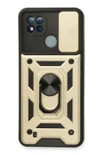 Newface Realme C11 2021 Kılıf Pars Lens Yüzüklü Silikon - Gold