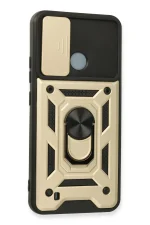 Newface Realme C11 2021 Kılıf Pars Lens Yüzüklü Silikon - Gold - Görsel 3