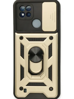Newface Realme C11 2021 Kılıf Pars Lens Yüzüklü Silikon - Gold