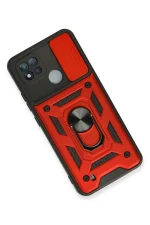 Newface Realme C11 2021 Kılıf Pars Lens Yüzüklü Silikon - Kırmızı - Görsel 2