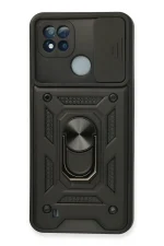 Newface Realme C11 2021 Kılıf Pars Lens Yüzüklü Silikon - Siyah