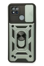 Newface Realme C11 2021 Kılıf Pars Lens Yüzüklü Silikon - Yeşil