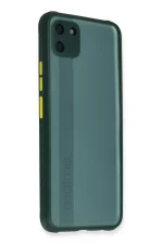 Newface Realme C11 Kılıf Miami Şeffaf Silikon - Koyu Yeşil