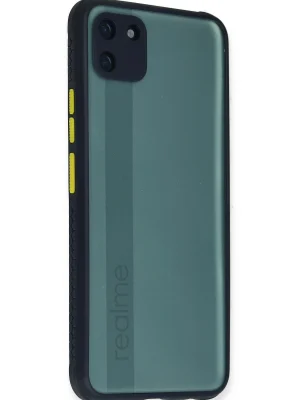 Newface Realme C11 Kılıf Miami Şeffaf Silikon - Lacivert