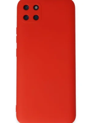 Newface Realme C11 Kılıf Nano içi Kadife Silikon - Kırmızı