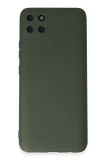 Newface Realme C11 Kılıf Nano içi Kadife Silikon - Koyu Yeşil