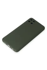 Newface Realme C11 Kılıf Nano içi Kadife Silikon - Koyu Yeşil - Görsel 4