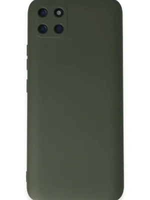 Newface Realme C11 Kılıf Nano içi Kadife Silikon - Koyu Yeşil