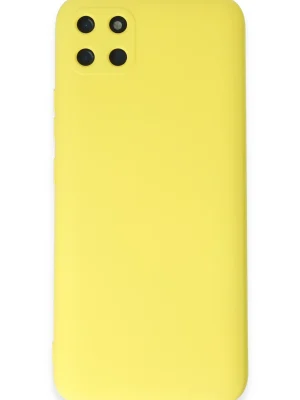 Newface Realme C11 Kılıf Nano içi Kadife Silikon - Sarı