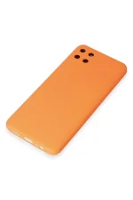 Newface Realme C11 Kılıf Nano içi Kadife Silikon - Turuncu - Görsel 4