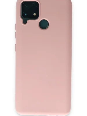 Newface Realme C15 Kılıf Nano içi Kadife Silikon - Pudra