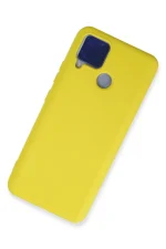 Newface Realme C15 Kılıf Nano içi Kadife Silikon - Sarı - Görsel 2