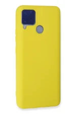 Newface Realme C15 Kılıf Nano içi Kadife Silikon - Sarı - Görsel 3