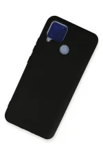 Newface Realme C15 Kılıf Nano içi Kadife Silikon - Siyah - Görsel 2