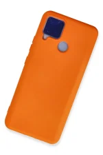 Newface Realme C15 Kılıf Nano içi Kadife Silikon - Turuncu - Görsel 2