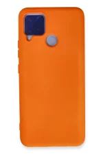 Newface Realme C15 Kılıf Nano içi Kadife Silikon - Turuncu