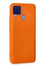 Newface Realme C15 Kılıf Nano içi Kadife Silikon - Turuncu - Görsel 3