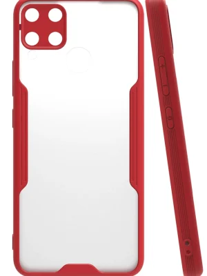 Newface Realme C15 Kılıf Platin Silikon - Kırmızı