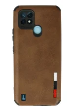 Newface Realme C21 Kılıf Loop Deri Silikon - Kahverengi