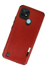 Newface Realme C21 Kılıf Loop Deri Silikon - Kırmızı - Görsel 2