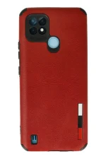 Newface Realme C21 Kılıf Loop Deri Silikon - Kırmızı