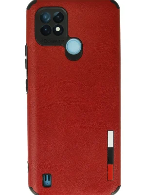 Newface Realme C21 Kılıf Loop Deri Silikon - Kırmızı