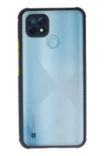 Newface Realme C21 Kılıf Miami Şeffaf Silikon - Lacivert